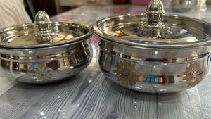 New Stainless Steel Serving/Storage Bowls (Setof2)