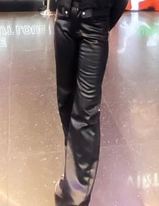 Shiny Black Faux Leather Pants