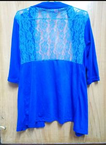Blue Lace Back Cardigan