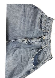 Light Wash Distressed Wide Leg Jeans