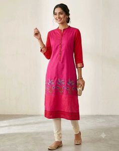 Vibrant Pink & Red Kurta