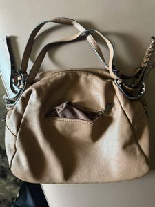 Chic Brown Textured Hobo Bag