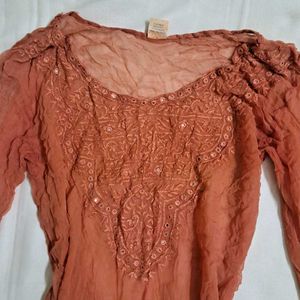 Y2k Vintage Desi Chatpati Embellished Sheer Kurti