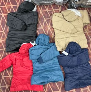 Quilted Navy Winter Coat with Fur Hood