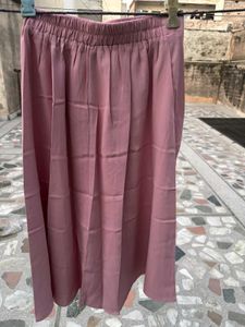 Pink Pleated Midi Skirt
