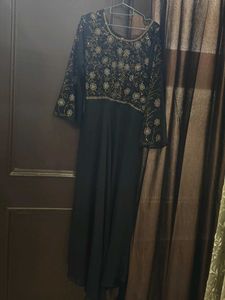 Elegant Black Embroidered Dress