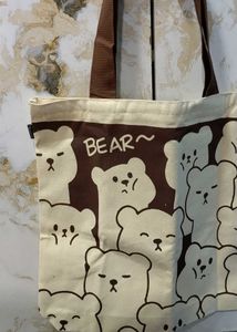 Cute Bear Print Tote Bag