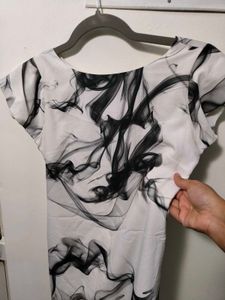Monochrome Liquid Print Dress