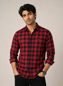 Red & Black Checkered Flannel Shirt