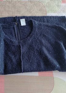 vero moda Sparkly Blue Knit Sweater with sequence
