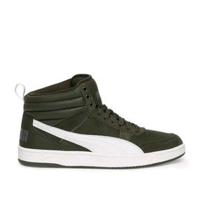 Puma Men olive rebound street v2 leather Sneakers