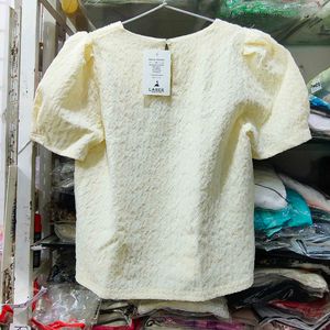 Chic Puff Sleeve Textured Top