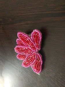 Beaded Floral Hair Clip