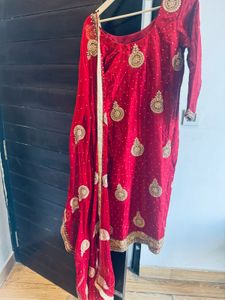 Red Embroidered Salwar Kameez