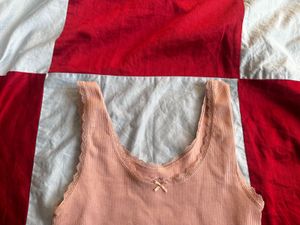 Pink Lace Trim Camisole Top