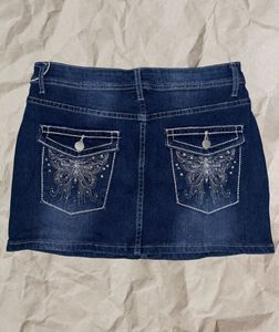⋆˚꩜｡ Y2K Dark Wash Denim Mini Skirt