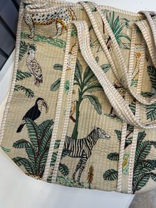 Brand 🆕 Exotic Jungle Block Print Tote Bag