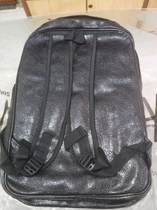 Classic Black Faux Leather Backpack