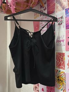 Chic Black Ruffle Cami Top