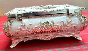 Elegant Silver Plated Peacock Jwellery Box