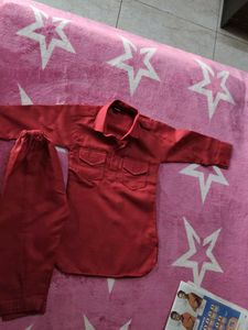 Boys' Red Kurta Pajama Set