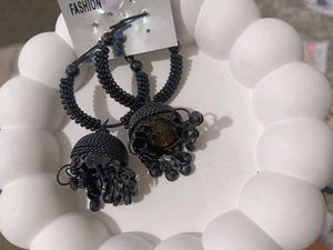 Stylish Black Jhumka Earrings