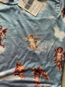 Y2K Pinterest Angel Print Long Sleeve Mesh Top