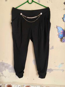 Chic Black Pants with Chain Detail