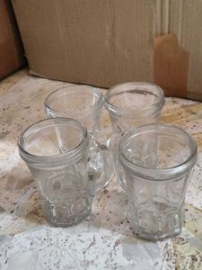 Set of 3 Vintage Glass Mugs