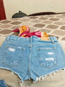 Distressed Denim Shorts