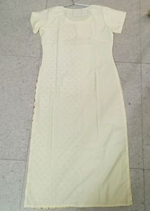 Light Cream Colour With Maroon Kurta