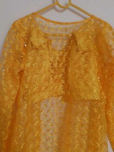Yellow Lace Kurta Set