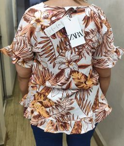Zara Tropical Print Top - XL