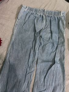 Light Wash Denim Wide Leg Pants