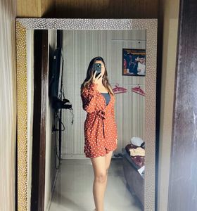 Chic Polka Dot Wrap Dress