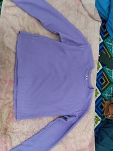 Lilac Long Sleeve Ribbed Top