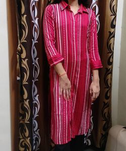 Beautiful Red Kurti ❤❤ Freebies Earrings