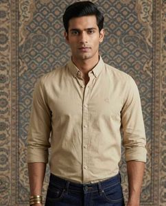Men's Beige Casual Shirt