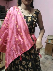 Girls Banarasi Silk Lahenga Choti With Dupatta