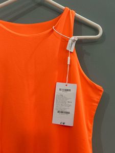 UNUSED Vibrant Orange High Neck Bodysuit