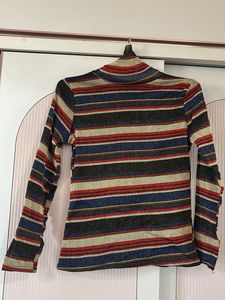 Striped Turtleneck Long Sleeve Top