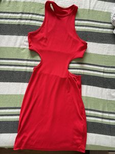 Red Cut-Out Mini Dress