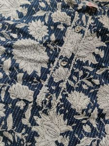 Blue Floral Print Kurta