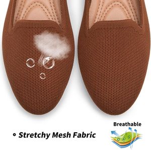 Comfortable Brown Knit Flats