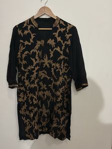 Elegant Black Kurta with Gold Embroidery