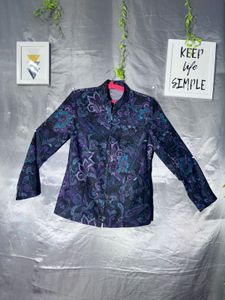 Paisley Print Zipper Jacket