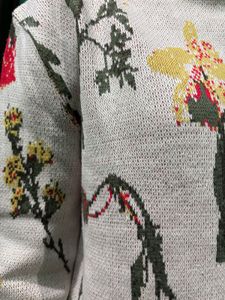 Korean Floral Pullover Sweater