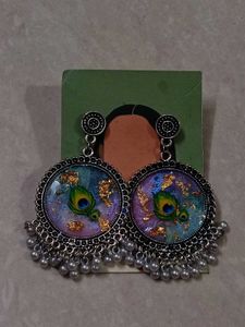 Bohemian Peacock Feather Earrings