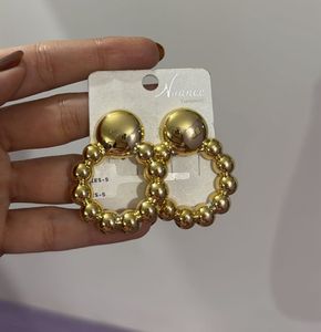 Gold Beaded Hoop Earrings