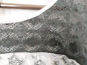 Grey Floral Lace Top